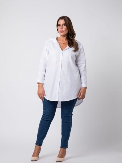 Chemise grande taille Blanche Caroline - 1
