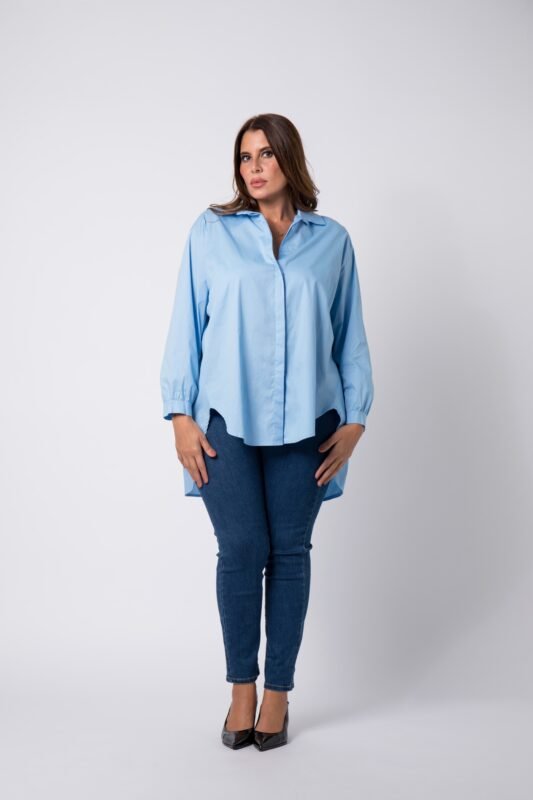 Chemise grande taille Bleu Julia - 1