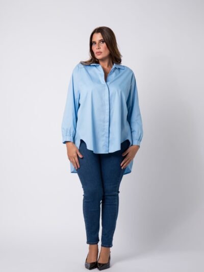 Chemise grande taille Bleu Julia - 1