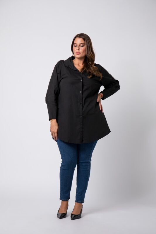 Chemise grande taille Noire Caroline - 1