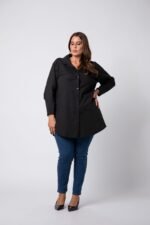 Chemise grande taille Noire Caroline - 1