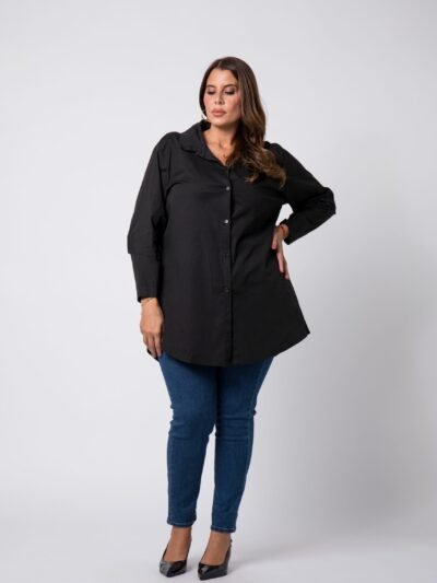 Chemise grande taille Noire Caroline - 1