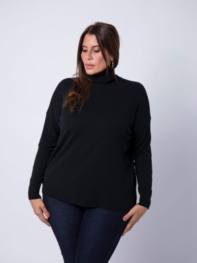 Col roulé en maille noir Colette