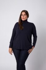 Col roulé grande taille Bleu marine Colette - 1