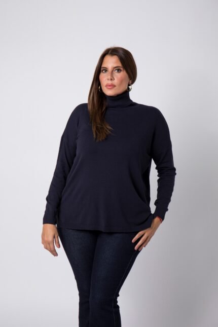 Col roulé grande taille Bleu marine Colette - 1