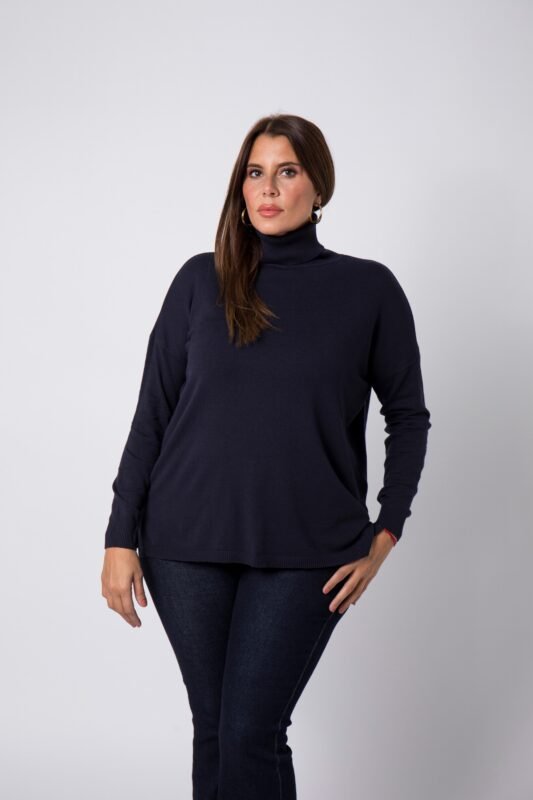 Col roulé grande taille Bleu marine Colette - 1
