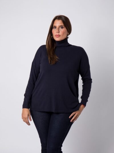 Col roulé grande taille Bleu marine Colette - 1