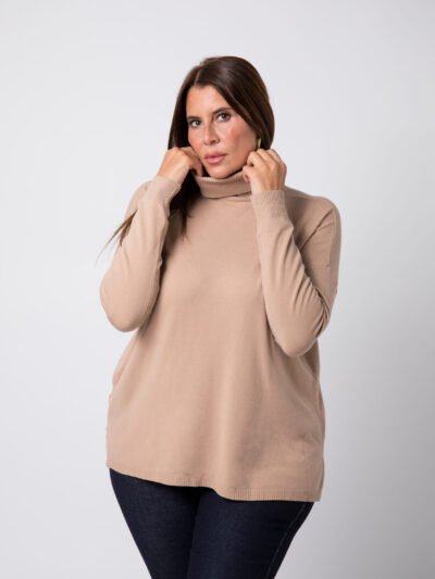 Col roulé grande taille Camel Colette - 1
