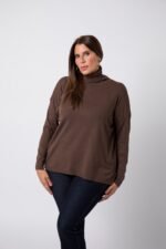 Col roulé grande taille Taupe Colette - 1
