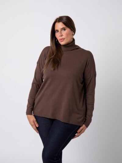 Col roulé grande taille Taupe Colette - 1
