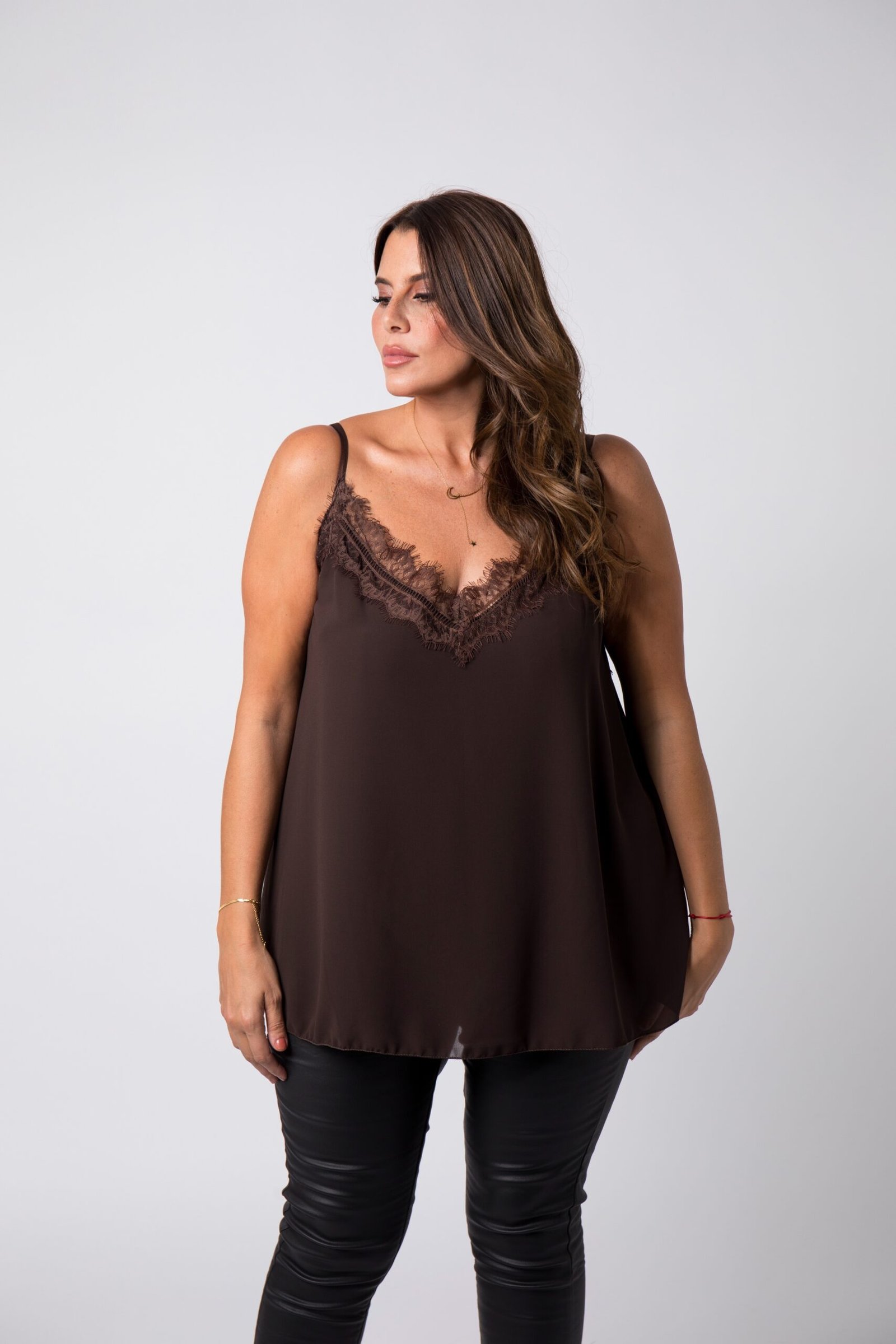 Débardeur grande taille Choco Elvira - 1 Débardeur grande taille Choco Elvira - 1