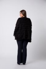 Gilet noir à franges - FANNY – Image 2
