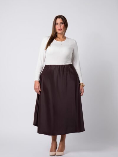Jupe en Satin Sia marron