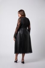 Jupe Simili-cuir & Dentelle - Maria