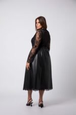 Jupe Simili-cuir & Dentelle - Maria