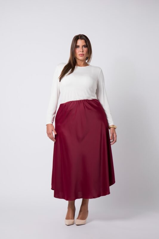 Jupe grande taille Bordeaux Sia - 1