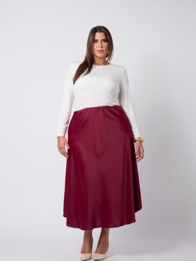 Jupe grande taille Bordeaux Sia - 1