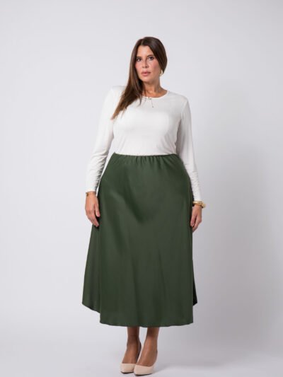 Jupe grande taille Verte Sia - 1