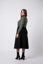 Jupe grande taille suédine Noir Irina - 3