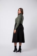 Jupe grande taille suédine Noir Irina - 3