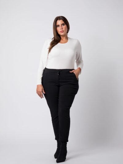 Pantalon grande taille magique Noir - 1