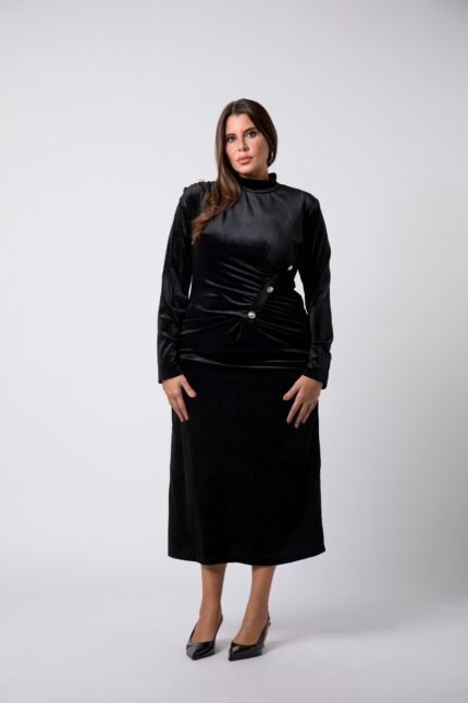 Robe grande taille Noire Valéria - 1