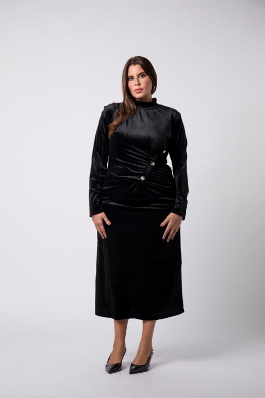 Robe grande taille Noire Valéria - 1