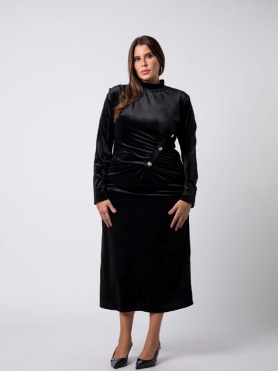 Robe grande taille Noire Valéria - 1