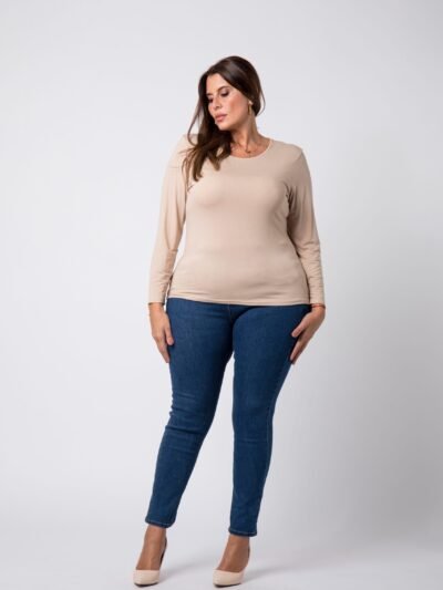 T-shirt sous-pull col rond seconde peau - Pauline