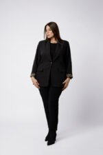 Blazer coupe droite doublure Léopard – LARA – Image 3