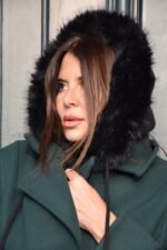 Cagoule fourrure noir Clarisse