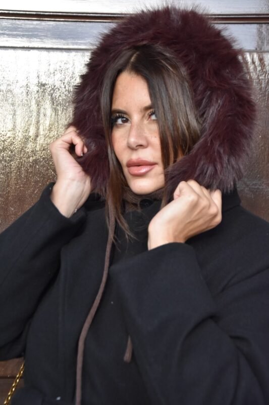 Cagoule fourrure choco Clarisse