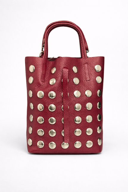 Sac en cuir Claudia lie de vin