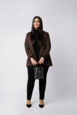 Sac en cuir grainé à clous noir CLAUDIA