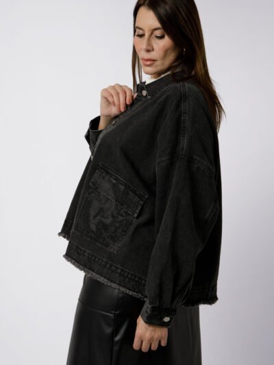 Veste en jean poches en strass - ANAÏS