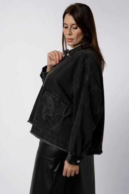 Veste en jean poches en strass - ANAÏS