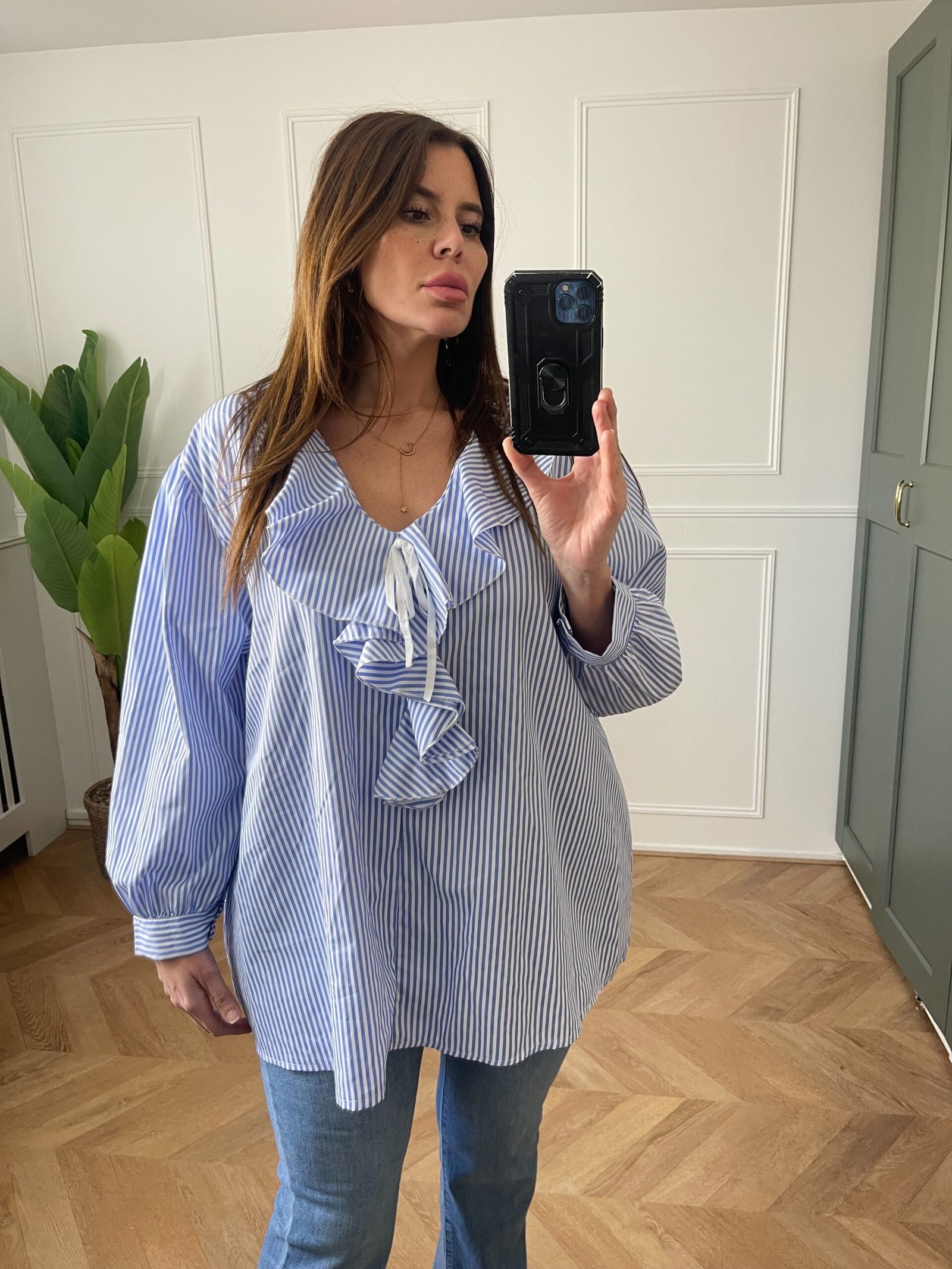 Blouse-à-rayures-face-JUSTINE Blouse à rayures - JUSTINE – Image 1