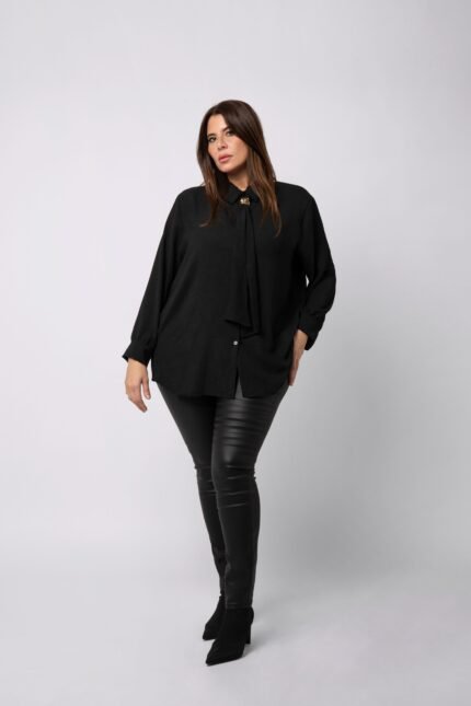 Blouse à lavallière bijou- ALEXIA