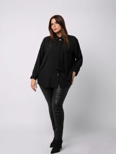 Blouse à lavallière bijou- ALEXIA