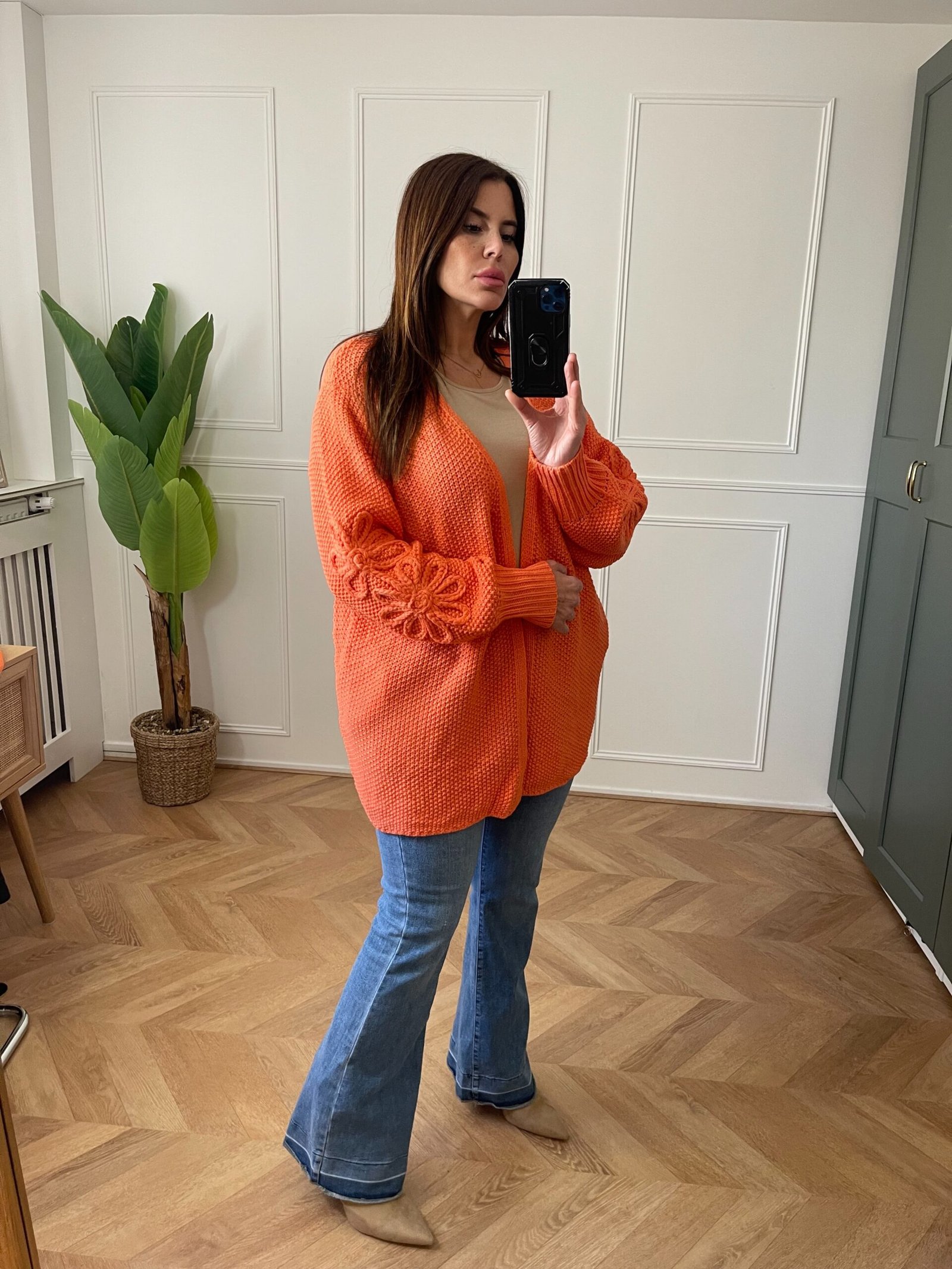 Gilet-laine-orange-face-LYNA Gilet laine - LYNA – Image 1