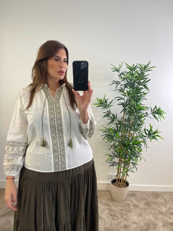 blouse brodée Leonie grande taille