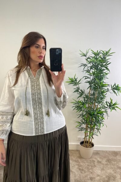 blouse brodée Leonie grande taille
