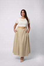 JUPE UNIE AVEC CEINTURE ET POCHES - FLORENCE – Image 2