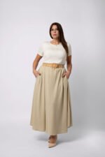 JUPE UNIE AVEC CEINTURE ET POCHES - FLORENCE – Image 2