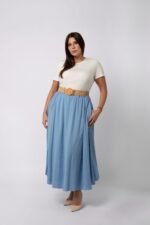 JUPE UNIE AVEC CEINTURE ET POCHES - FLORENCE