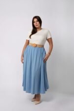 JUPE UNIE AVEC CEINTURE ET POCHES - FLORENCE