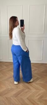 Pantalon coton jean bleu - NOEMIE – Image 3