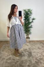 Robe à bretelles imprimé feuillage - VELMA – Image 5