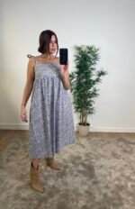 Robe à bretelles imprimé feuillage - VELMA