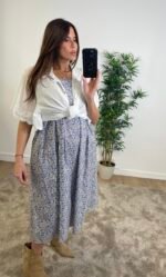 Robe à bretelles imprimé feuillage - VELMA – Image 6